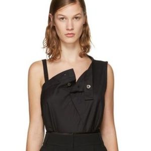 Ann Demeulemeester Black Asymmetric Tank Top